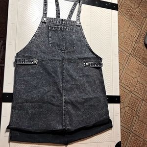 POL Black Denim Overall Dress Size Medium